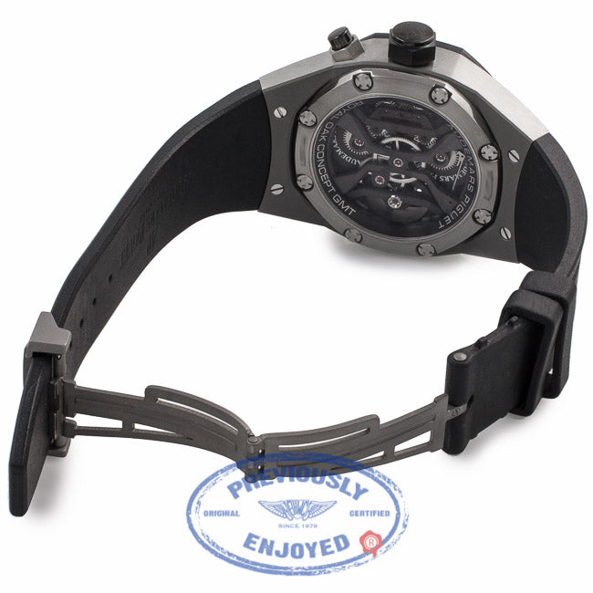Audemars Piguet Royal Oak GMT Tourbillon Concept 44MM Titanium Black Ceramic Bezel Rubber Strap 26560IO.OO.D002CA.01 PMTXML - Beverly Hills Watch Company Watch Store