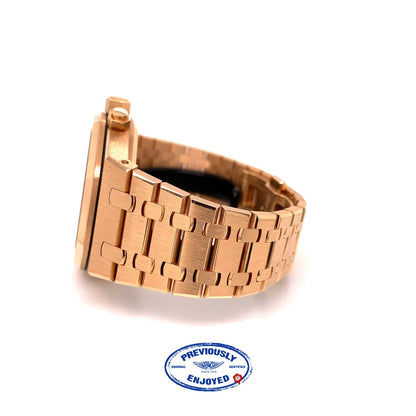 Audemars Piguet Royal Oak Chronograph 41mm Rose Gold Black Dial 26320OR.OO.1220OR.01 7YQZVP - Beverly Hills Watch Company