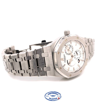 Audemars Piguet Royal Oak Dual Time Power Reserve 39MM Stainless Steel Silver Dial 26120ST.OO.1220ST.01 0LLQCK - Beverly Hills Watch Company Watch Store