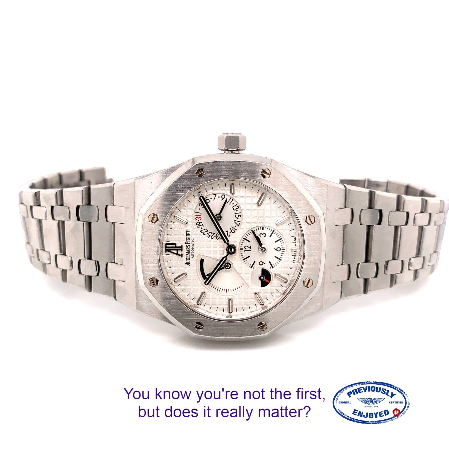 Audemars Piguet Royal Oak Dual Time Power Reserve 39MM Stainless Steel Silver Dial 26120ST.OO.1220ST.01 0LLQCK - Beverly Hills Watch Company Watch Store