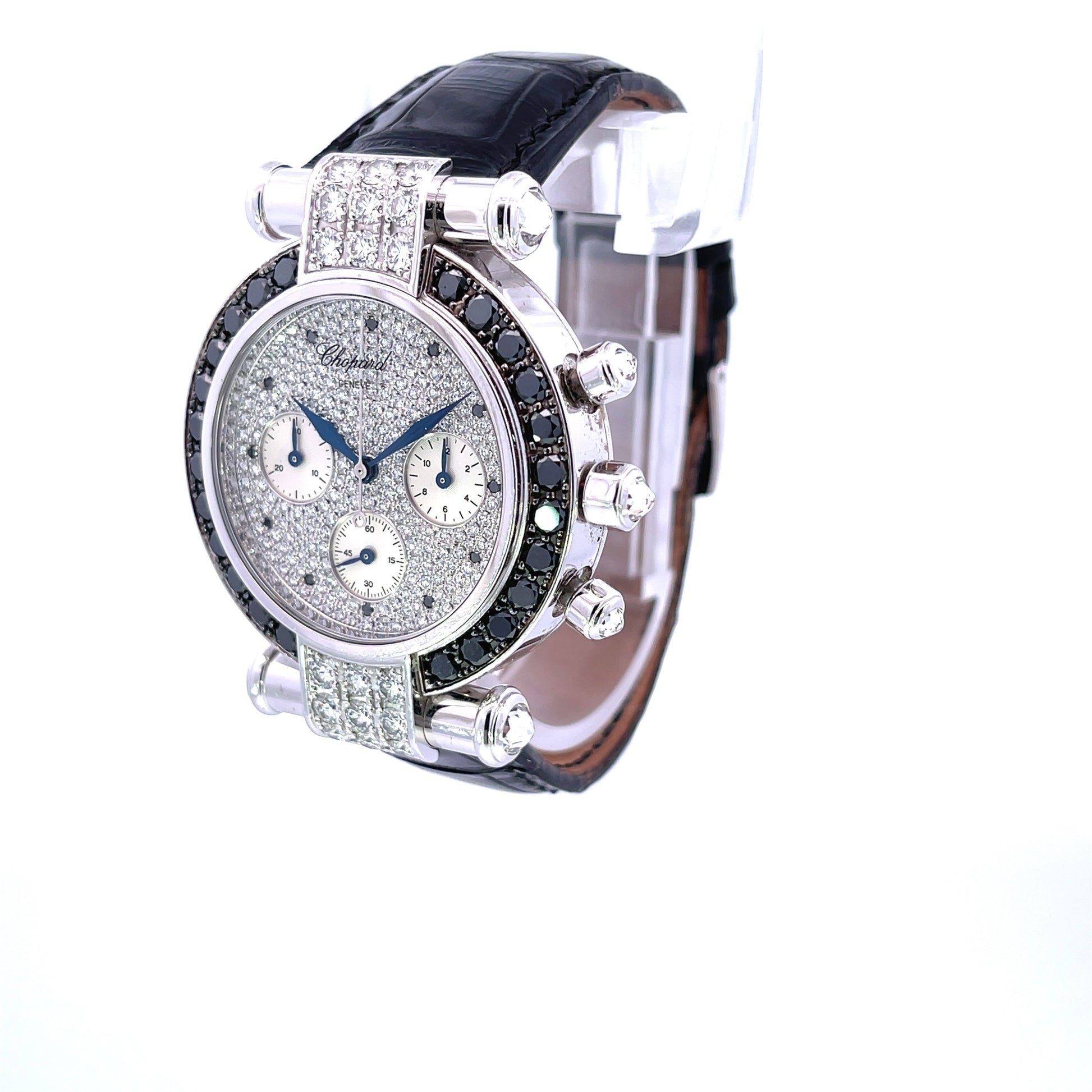Chopard Imperiale 38mm White Gold Chronograph Pave Diamonds 373421-1008 - Beverly Hills Watch Company