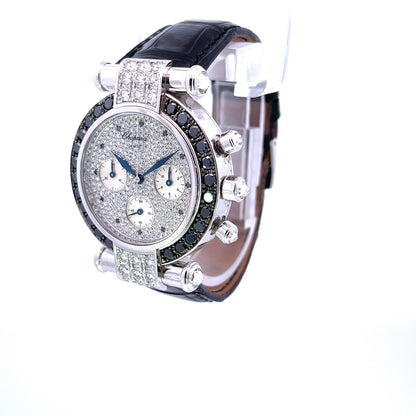 Chopard Imperiale 38mm White Gold Chronograph Pave Diamonds 373421-1008 - Beverly Hills Watch Company
