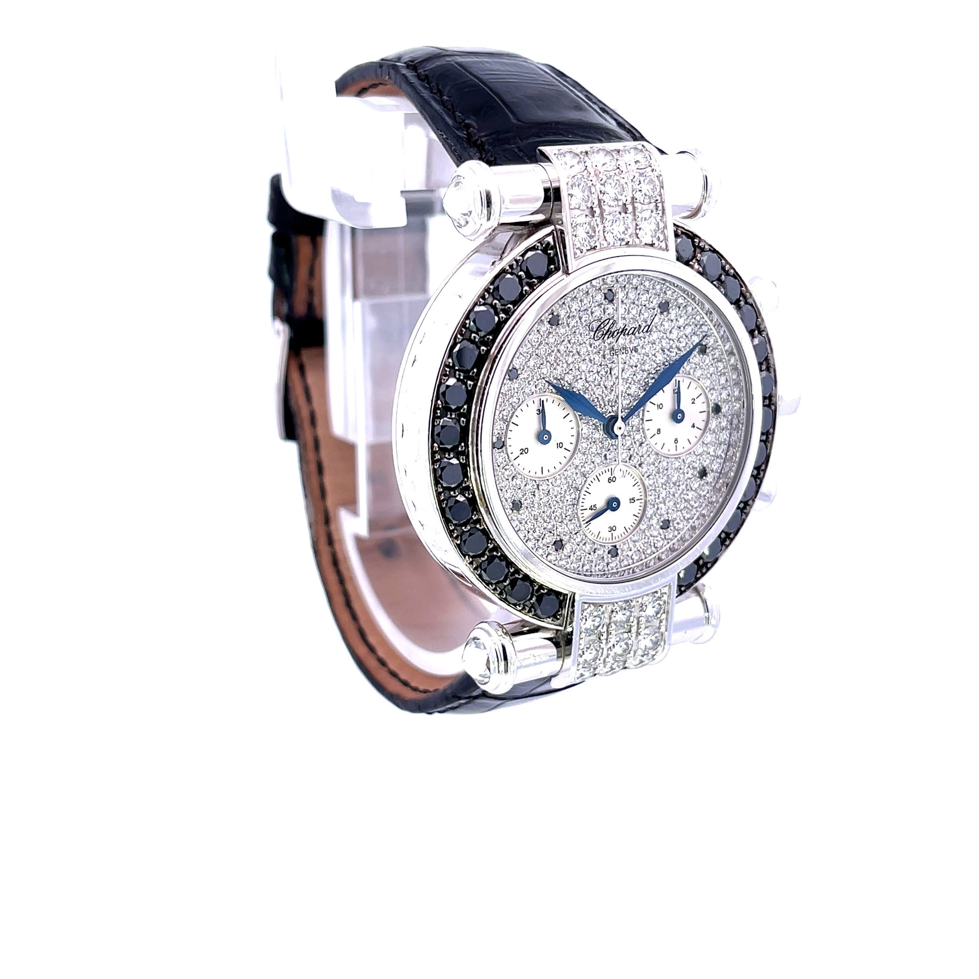 Chopard Imperiale 38mm White Gold Chronograph Pave Diamonds 373421-1008 - Beverly Hills Watch Company