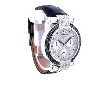 Chopard Imperiale 38mm White Gold Chronograph Pave Diamonds 373421-1008 - Beverly Hills Watch Company
