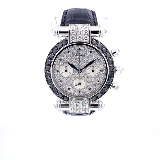 Chopard Imperiale 38mm White Gold Chronograph Pave Diamonds 373421-1008 - Beverly Hills Watch Company