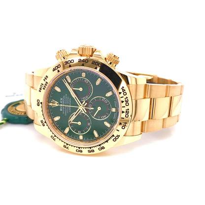 Rolex Oyster Perpetual Cosmograph Daytona Yellow Gold Anniversary Green 116508 - Beverly Hills Watch