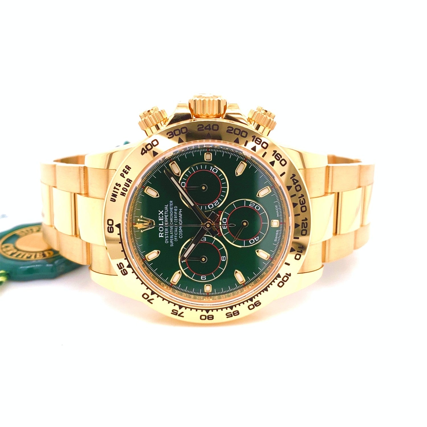 Rolex Oyster Perpetual Cosmograph Daytona Yellow Gold Anniversary Green 116508 - Beverly Hills Watch