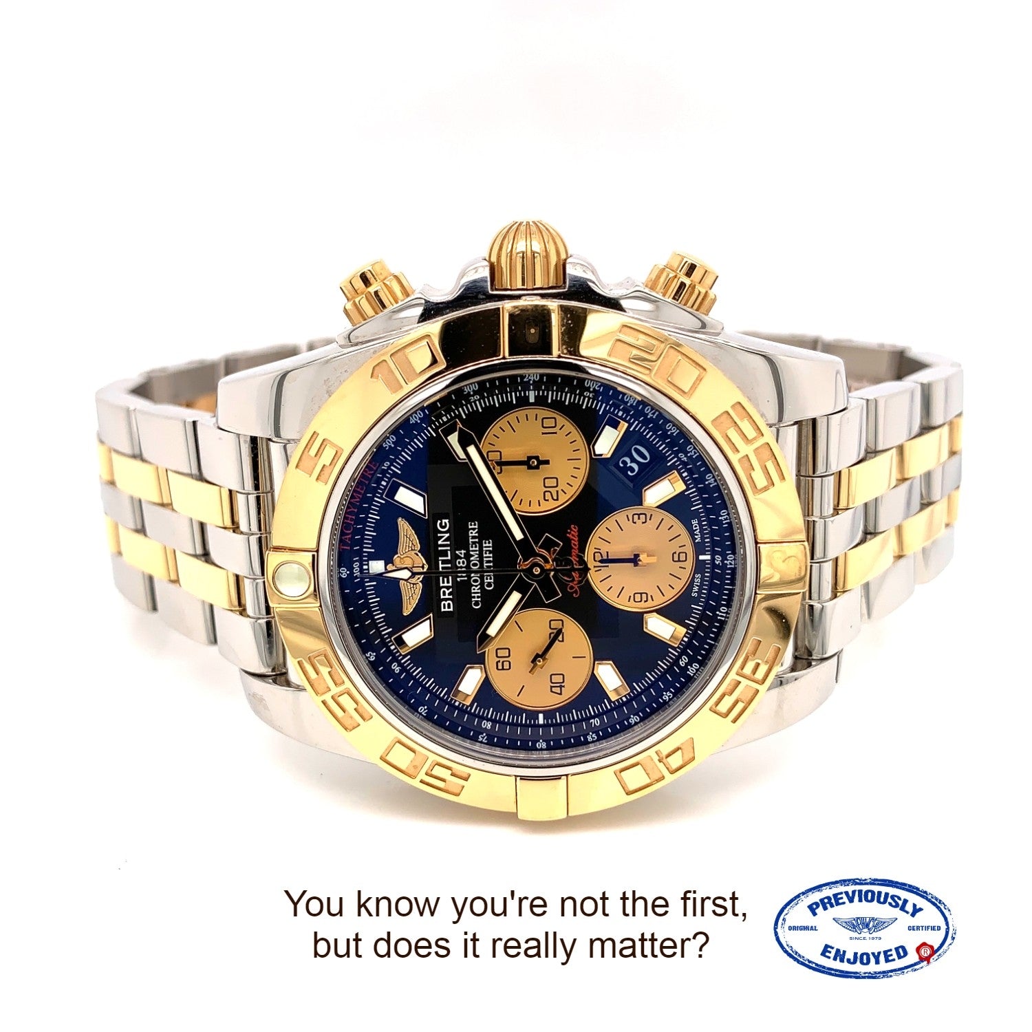 Breitling Chronomat 41 Black Dial 18k Rose Gold Stainless Steel CB014012/BA53 VUHZJX