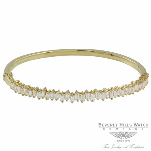 Naira & C Diamond Baguette Bracelet Yellow Gold RMNXKK - Beverly Hills Jewelry Store