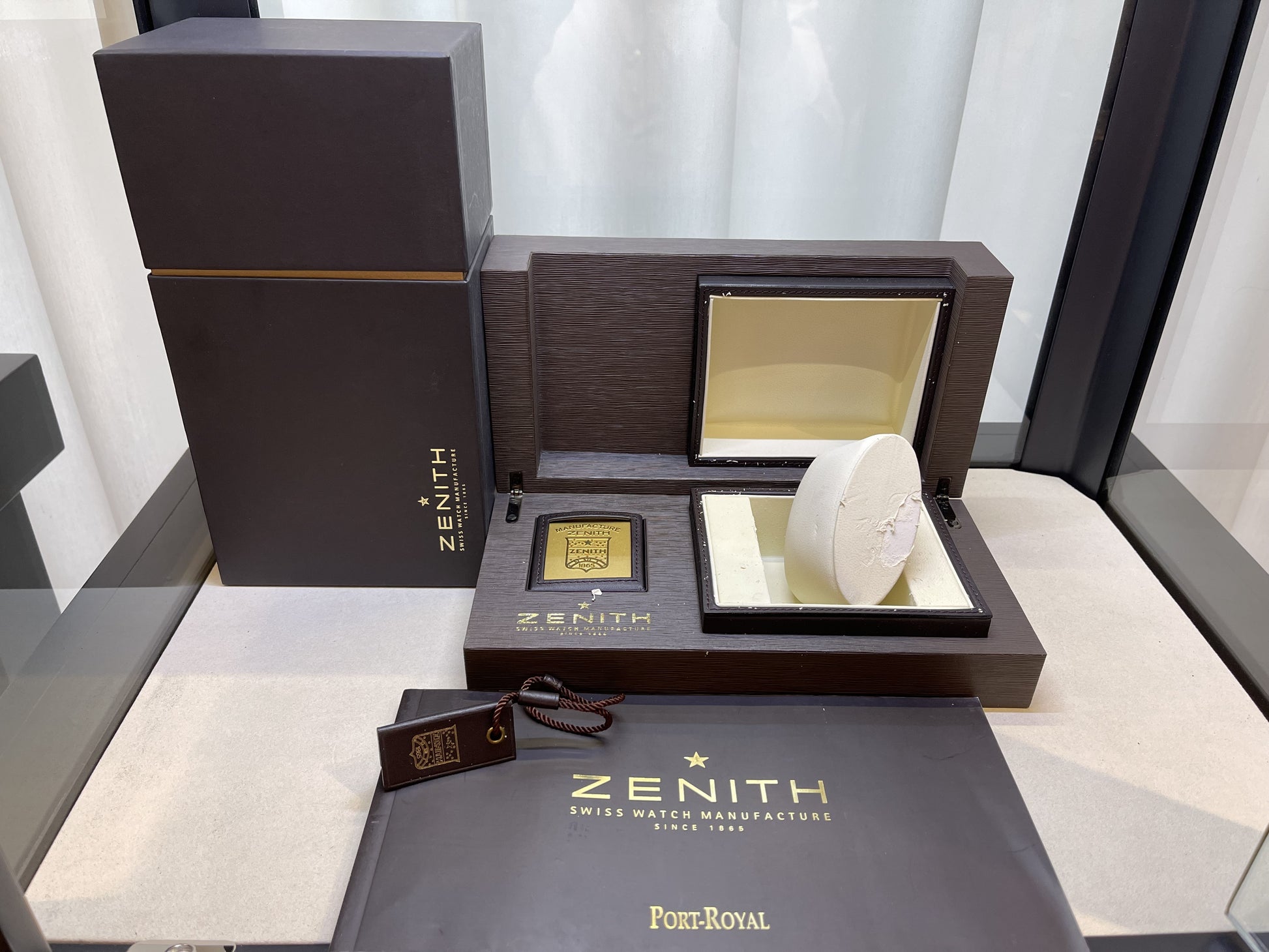 Zenith El Primero Grande Port Royal Rectangle Chronograph Stainless Steel Black Dial 03.0550.400/22.M550 - Beverly Hills Watch Store Watch Store