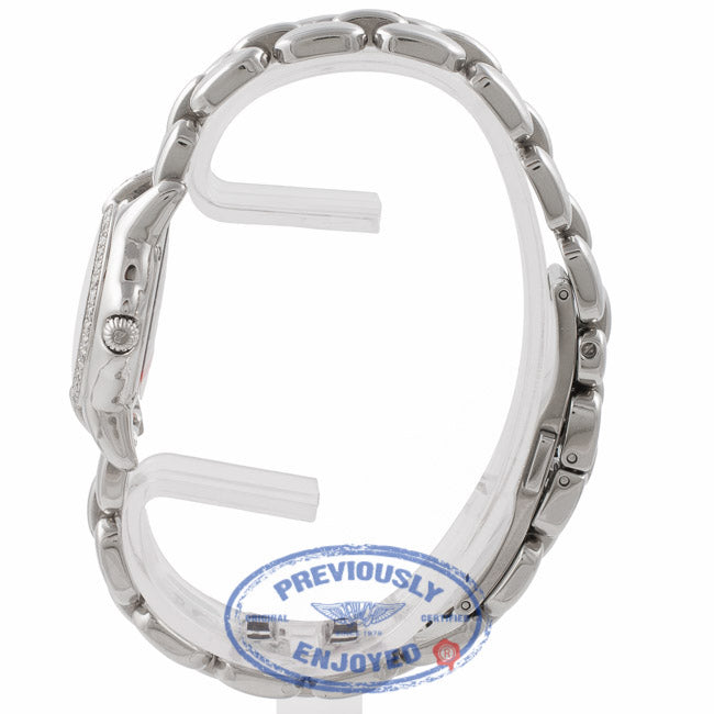 Bertolucci Ladies Stainless Steel Mother of Peal Diamond Dial Diamond Bezel Bracelet  083.55.419.6.671 15552 - Beverly Hills Watch Company Watch Store