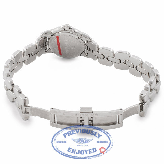 Bertolucci Ladies Stainless Steel Mother of Peal Diamond Dial Diamond Bezel Bracelet  083.55.419.6.671 15552 - Beverly Hills Watch Company Watch Store