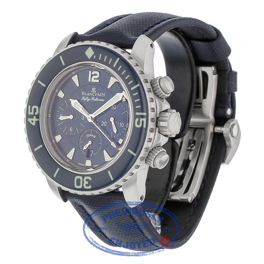 Blancpain Fifty Fathoms Flyback Chronograph Stainless Steel 45mm 5085FB-1140-52b FV7V24 - Beverly Hills Watch