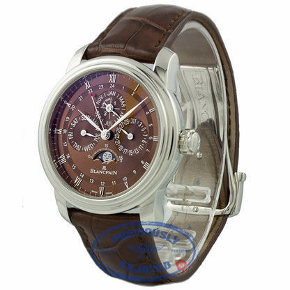 Blancpain LeBrassus Quantieme Havana Perpetual Calendar GMT Brown Dial Dial Platinum Case Watch 4277-3446-55B Beverly Hills Watch Company Watches