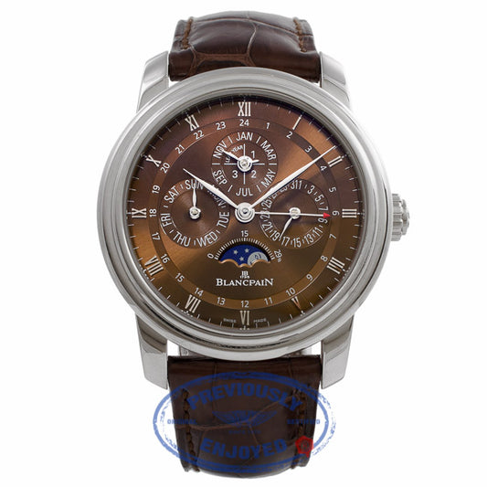 Blancpain LeBrassus Quantieme Havana Perpetual Calendar GMT Brown Dial Dial Platinum Case Watch 4277-3446-55B Beverly Hills Watch Company Watches