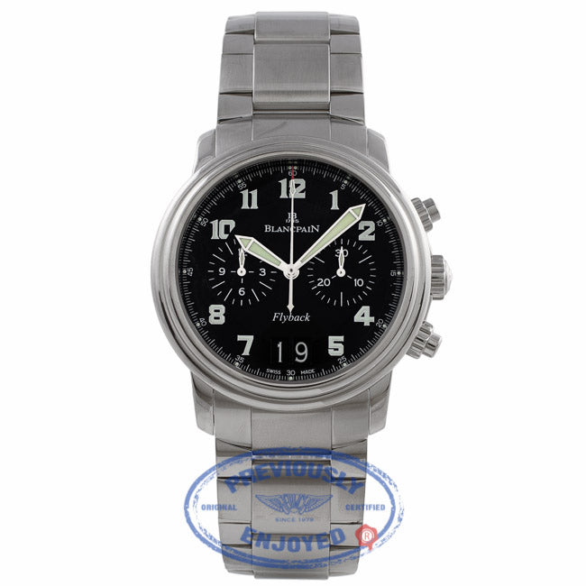 Blancpain "Leman" Flyback Chronograph Automatic 40MM Stainless Steel Black Dial Bracelet 2885F.1130.71 KQA9MD - Beverly Hills Watch Company Watch Store