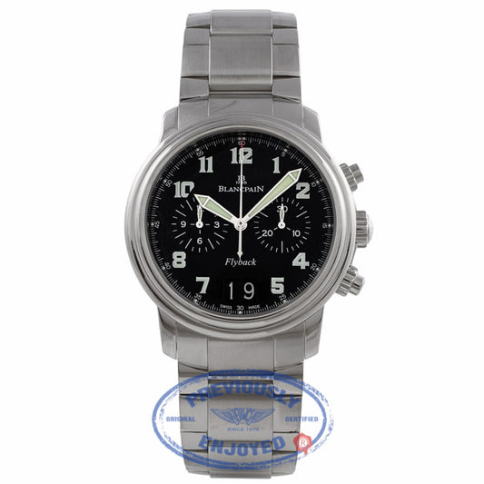 Blancpain "Leman" Flyback Chronograph Automatic 40MM Stainless Steel Black Dial Bracelet 2885F.1130.71 KQA9MD - Beverly Hills Watch Company Watch Store