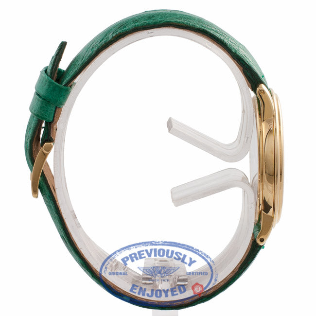 Blancpain Villeret Rose Gold Silver Dial Green Leather Strap 072.3318 XQE2XG - Beverly Hills Watch Store