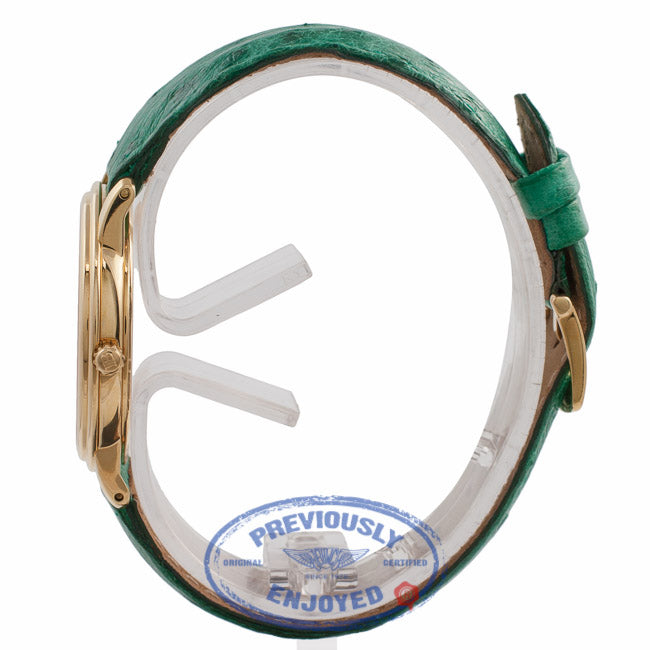 Blancpain Villeret Rose Gold Silver Dial Green Leather Strap 072.3318 XQE2XG - Beverly Hills Watch Store