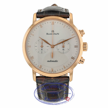 Blancpain Villeret 40mm Chronograph Rose Gold White Dial 4082.3642.55B 80VP6Q - Beverly Hills Watch Company