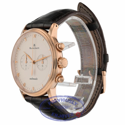 Blancpain Villeret 40mm Chronograph Rose Gold White Dial 4082.3642.55B 80VP6Q - Beverly Hills Watch Company
