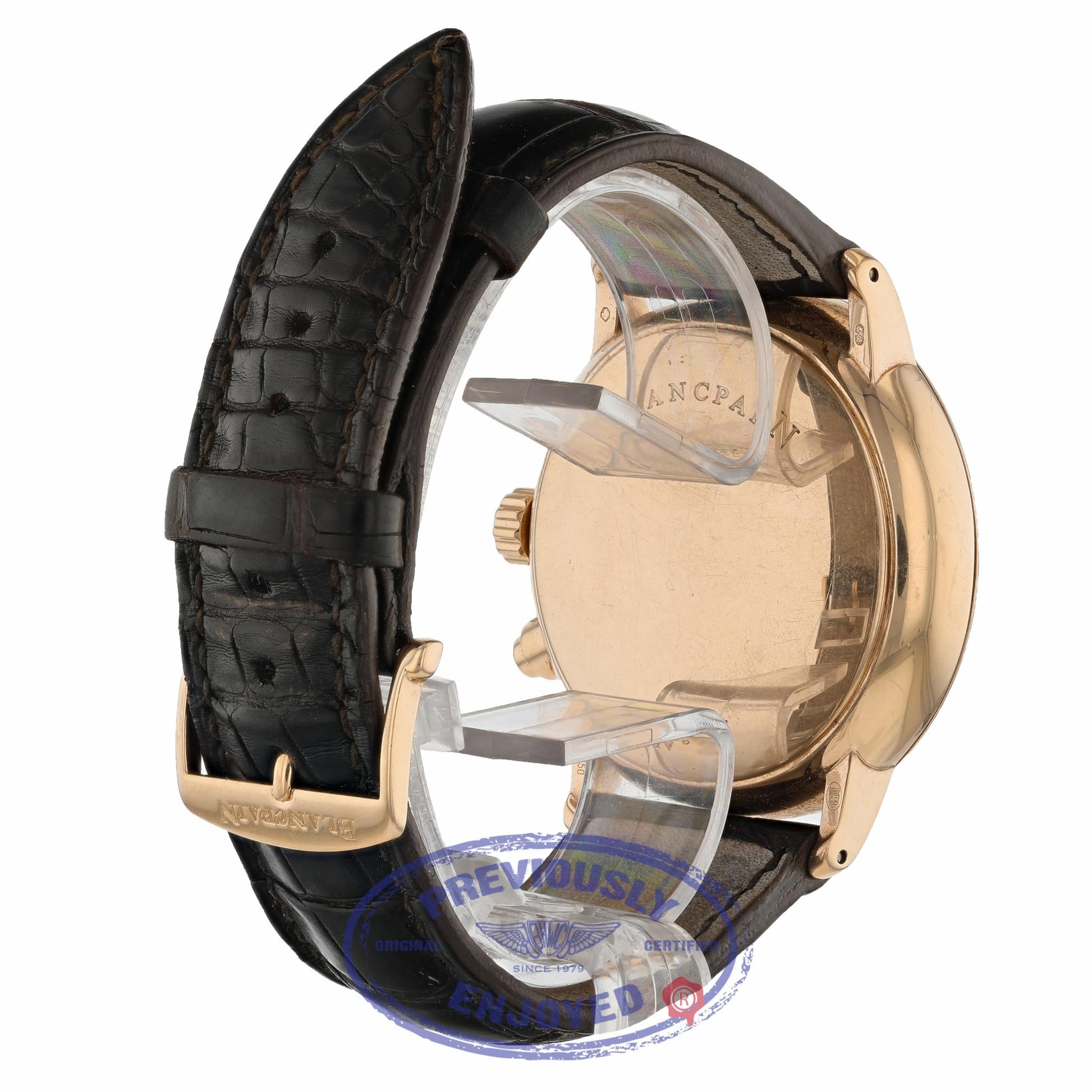 Blancpain Villeret 40mm Chronograph Rose Gold White Dial 4082.3642.55B 80VP6Q - Beverly Hills Watch Company