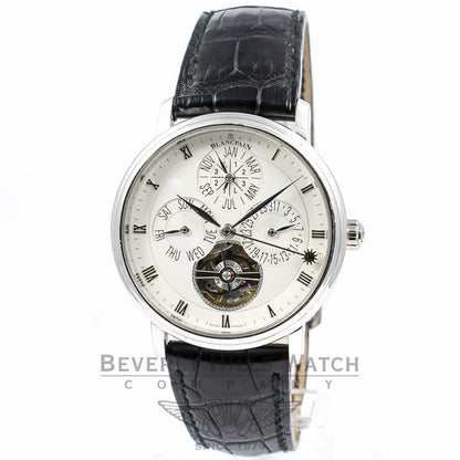 Blancpain Villeret Equation Marchante Pure Perpetual Calendar Platinum Watch 6038-3442-55B Beverly Hills Watch Company