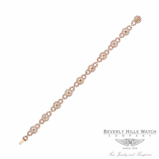Designs by Naira 18k Rose Gold White and Chocolate Diamond Bracelet 35996 CUJEVK - Beverly Hills Jewelry Store