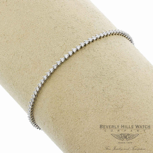 Naira & C Classic White Gold Diamond Tennis Bracelet 7549JX - Beverly Hills Watch