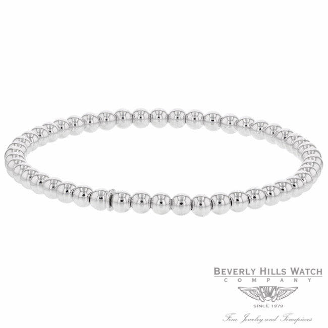 Naira & C 18k White Gold Stretch Plain Bracelet OM-CS0970/04EL/B F9XJ9K - Beverly Hills Jewelry Company