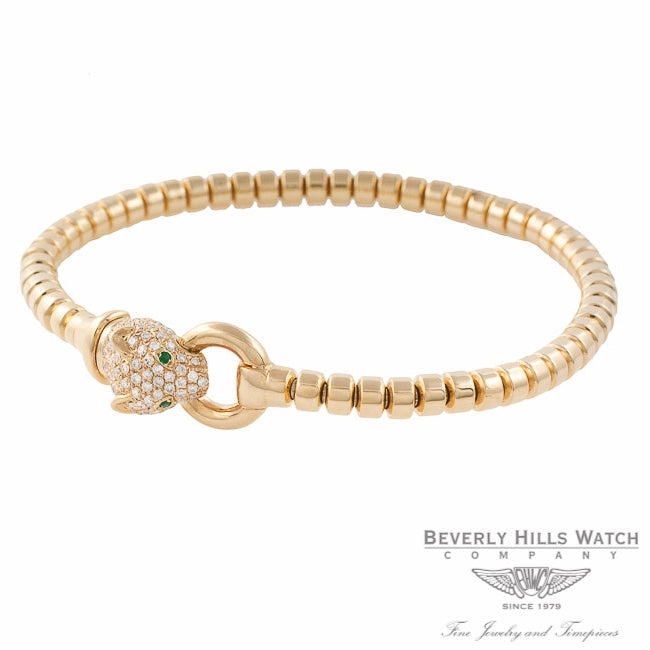 Naira & C 18k Yellow Gold Diamond Head Panther Bracelet CCMI0271/400EL/B-Y NDAYW5 - Beverly Hills Watch Company Jewelry