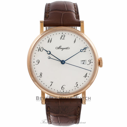 Breguet Classique 38MM 18k Rose Gold White Dial Automatic 55 Hour Power Reserve 5177BR299V6 XFR6JQ - Beverly Hills Watch Company Watch Store