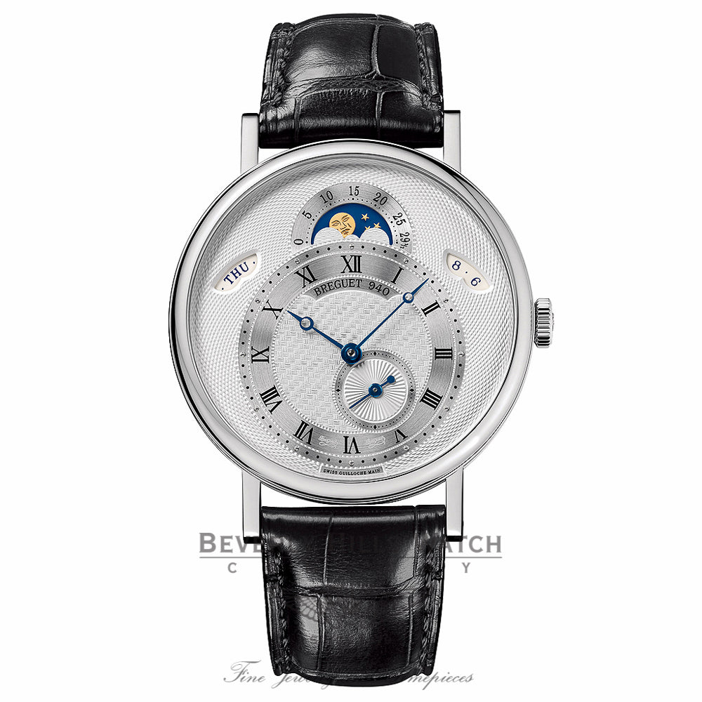 Breguet Classique Silver Dial 18kt White Gold Black Leather 39mm 7337BB/1E/9V6 MEV77P - Beverly Hills Watch