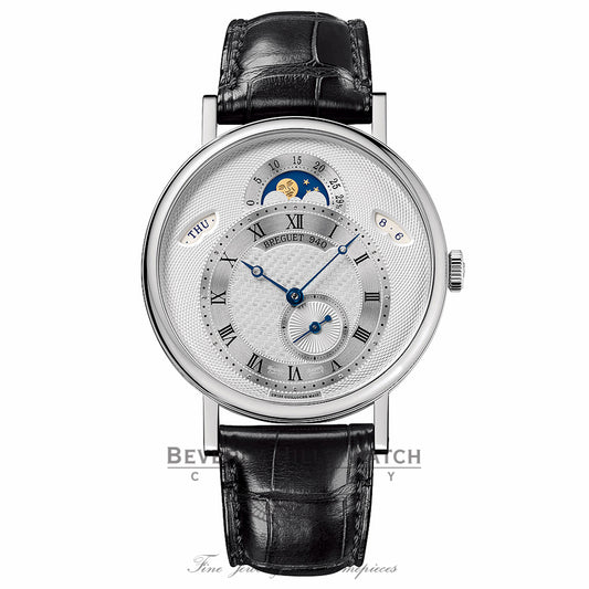 Breguet Classique Silver Dial 18kt White Gold Black Leather 39mm 7337BB/1E/9V6 MEV77P - Beverly Hills Watch