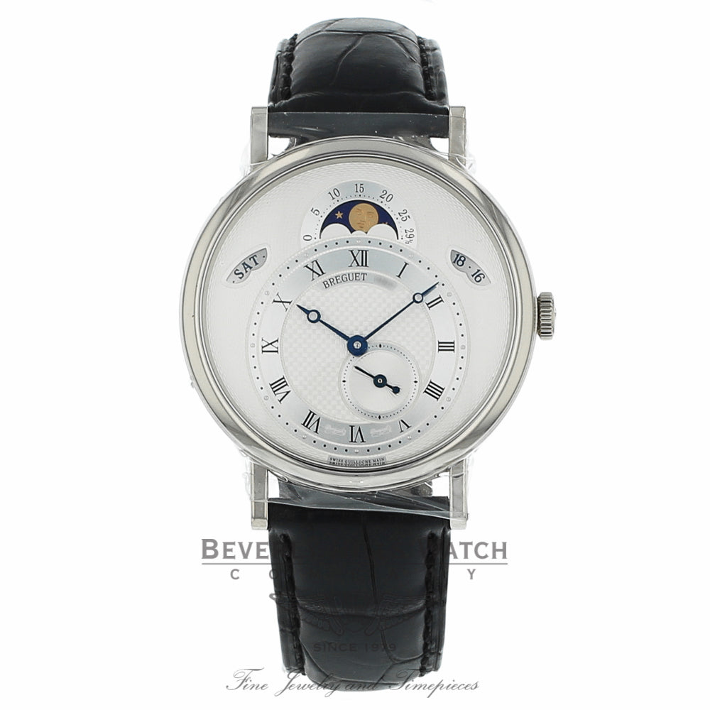 Breguet Classique Silver Dial 18kt White Gold Black Leather 39mm 7337BB/1E/9V6 MEV77P - Beverly Hills Watch
