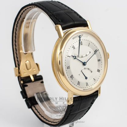 Breguet Classique Retrograde Seconds Yellow Gold Case Silver Roman Numeral Dial Automatic Watch 5207BA-12-9V6 Beverly Hills Watch Company Watch Store