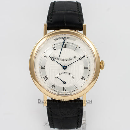 Breguet Classique Retrograde Seconds Yellow Gold Case Silver Roman Numeral Dial Automatic Watch 5207BA-12-9V6 Beverly Hills Watch Company Watch Store
