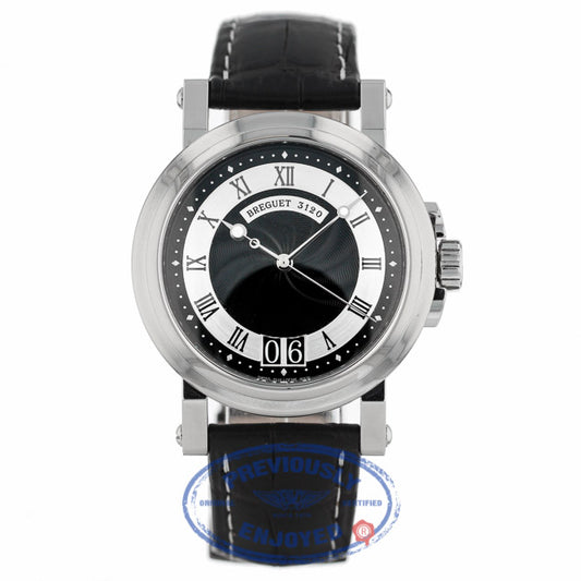 Breguet Marine 39mm Big Date Black Dial Black Rubber Strap Watch 5817ST/92/5V8 6A47FU - Beverly Hills Watch Company