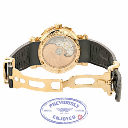 Breguet Marine Chronograph 18k Rose Gold Black Dial Rubber Strap 5827BR/Z2/5ZU