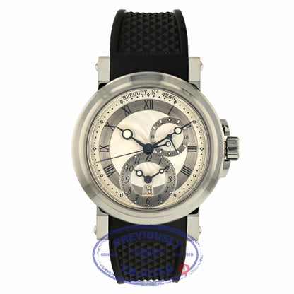 Breguet Marine Dual Time Stainless Steel 42mm Silver Dial 5857ST/12/5ZU UHCDDE - Beverly Hills Watch