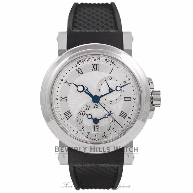 Breguet Marine Stainless Steel Dual Time Deployment Buckle Watch 5857ST/125ZU - XAL21X - Beverly Hills Watch Company Watch Store
