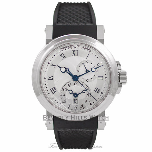 Breguet Marine Stainless Steel Dual Time Deployment Buckle Watch 5857ST/125ZU - XAL21X - Beverly Hills Watch Company Watch Store