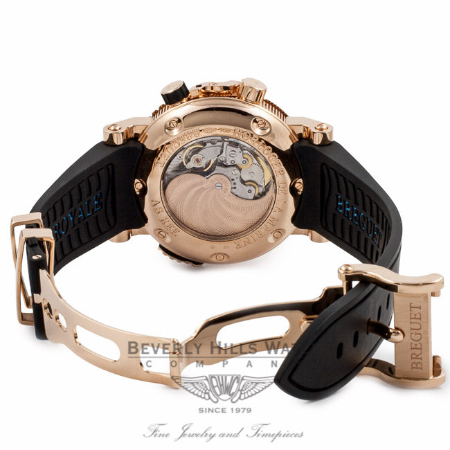 Breguet Marine Royale Alarm 18k Rose Gold Black Rhodium Dial 5847BR.Z25ZV P66RK4 - Beverly Hills Watch Company Watch Store