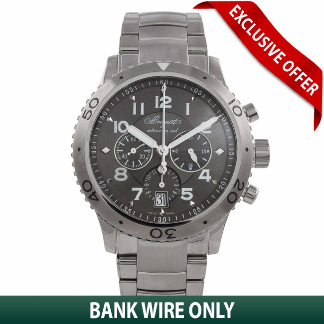 Breguet Transatlantique Type XXI Flyback Stainless Steel Ruthenium Dial 3810ST92SZ9 - Beverly Hills Watch Store