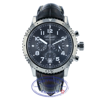 Breguet Transatlantique Type XXI Flyback Stainless Steel Ruthenium Dial 3810ST/92/9ZU 7LJX5V - Beverly Hills Watch Company