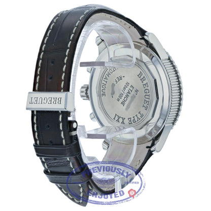 Breguet Transatlantique Type XXI Flyback Stainless Steel Ruthenium Dial 3810ST/92/9ZU 7LJX5V - Beverly Hills Watch Company