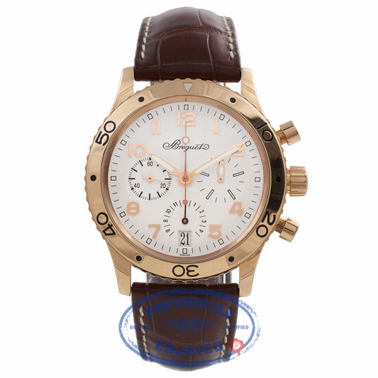 Breguet Type XX Transatlantique Flyback Chronograph 39MM Rose Gold Silver Dial 3820BR/M2/9W6 2MCLAF - Beverly Hills Watch Store