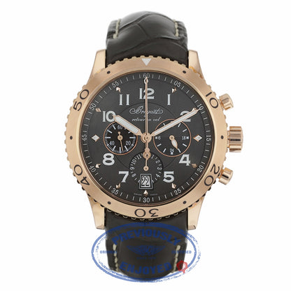 Breguet Transatlantique Type XXI Flyback Chronograph 42mm 18k Rose Gold Ruthenium Dial 3810BR/92/9ZU 35X5U3 - Beverly Hills Watch Company