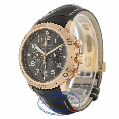 Breguet Transatlantique Type XXI Flyback Chronograph 42mm 18k Rose Gold Ruthenium Dial 3810BR/92/9ZU 35X5U3 - Beverly Hills Watch Company