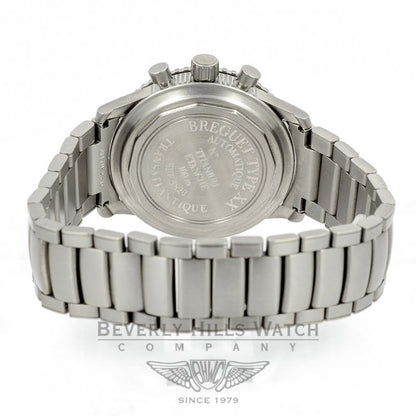 BREGUET TYPE XX TRANSATLANTIQUE 39mm Titanium Case/Bracelet Black Carbon Fiber Dial Watch 3820TI-K2-TW Beverly Hills Watch Company Watches